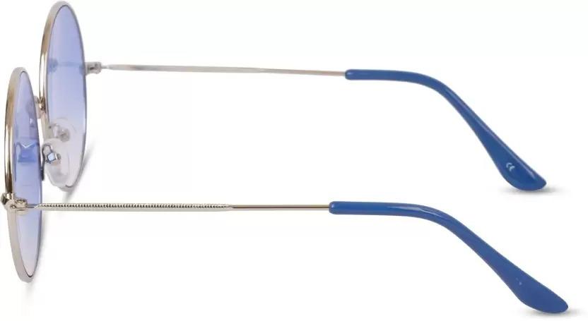 Arctic Blue Round Sunglasses | UV400 Protection | Ice Blue Gradient Lenses | Premium Metal Frame