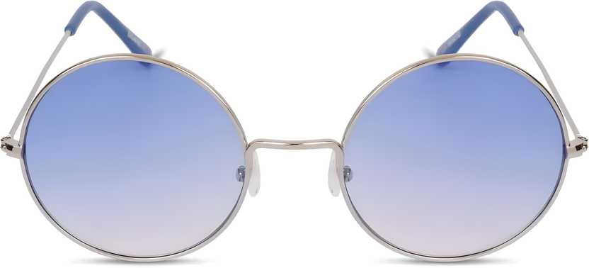 Arctic Blue Round Sunglasses | UV400 Protection | Ice Blue Gradient Lenses | Premium Metal Frame