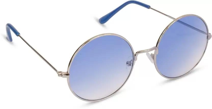 Arctic Blue Round Sunglasses | UV400 Protection | Ice Blue Gradient Lenses | Premium Metal Frame